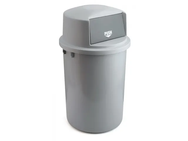 Kunststof afvalbak met klapdeksel 126 liter grijs