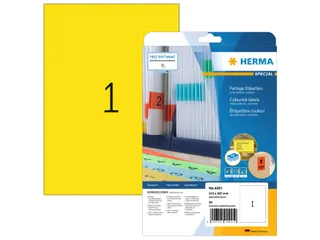 HERMA 4421 Verwijderbare etiketten A4 210x297mm Geel 20 stuks - 1