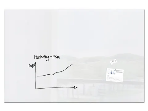 Glas/magneetbord Xl Sigel 180x120cm Wit