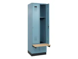 locker met bank,HxBxD 1950x600x815mm,2vak,vak B 300mm,cilinderslot