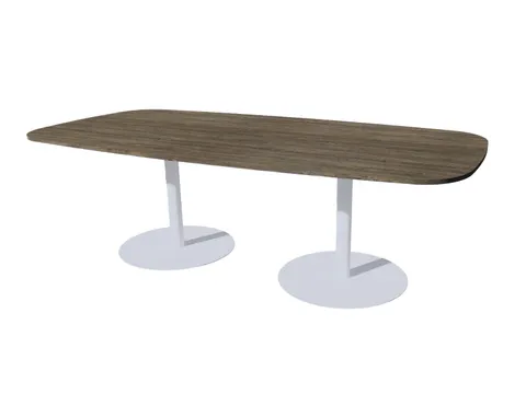 Linesto vergadertafel 240x120 deens ovaal logan eiken 25mm alu