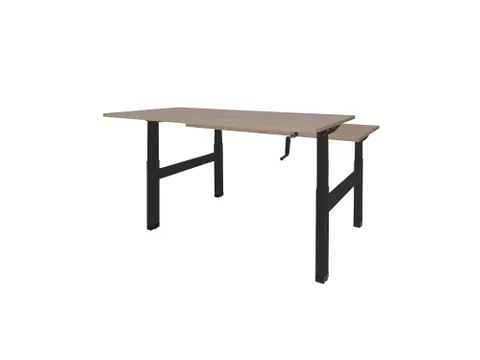 Dextro Slinger Duo zit/sta Bureau 140cm frame Zwart blad Havana