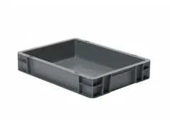 Euronorm-stapelbak 7l 75x400x300mm Wanden/bodem Gesloten Grijs