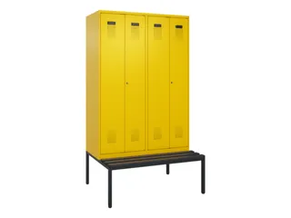 PBM-locker met bank,HxBxD 2120x1200x815mm,4vak,vak B 300mm - 2