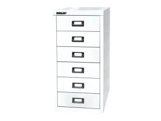 kantoor-ladekast HxBxD 590x279x380mm 6 laden romp verkeerswit staal - 4