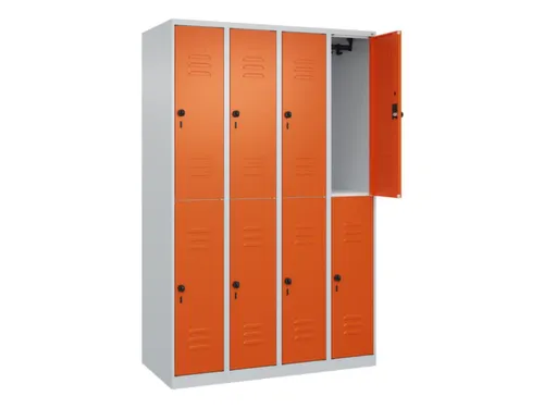 dubbeldekse locker,HxBxD 1850x1200x500mm,4x2vak.,vak B 300mm