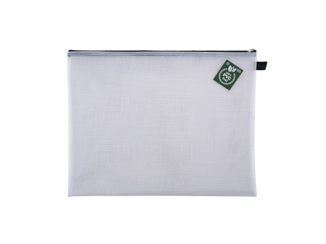 Trousse Foldersys A3 EVA transp sans PVC avec fermeture éclair grise