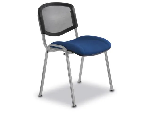 Buisstalen Stoel Zitting Donkerblauw Netrug Zitting BxD 475x415mm