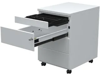 Mobiele ladenblok, 3 laden + pennenlade, wit - 4