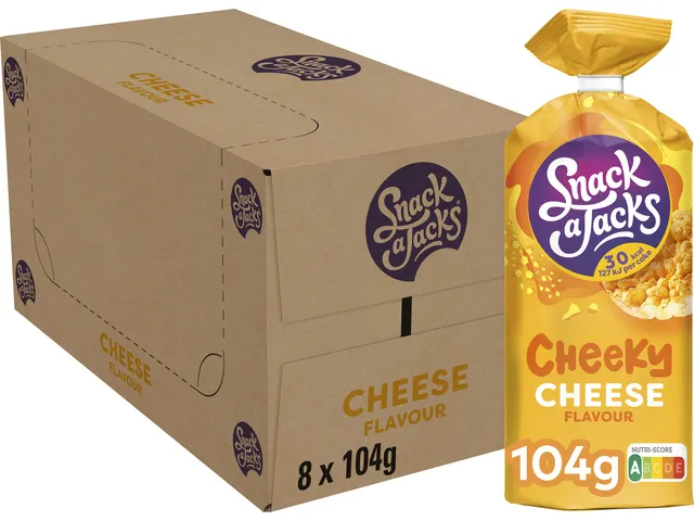 Rijstwafel Snack-a-Jacks cheese pak 104 gram