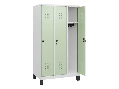 schoollocker,HxBxD 1630x900x500mm,3vak,vak B 300mm,draaigrendel,voeten