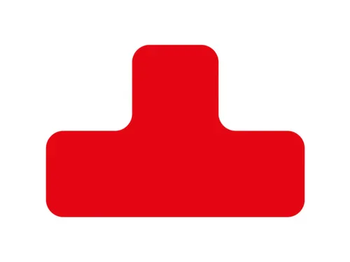 plaksymbool,T-vorm,markering HxB 100x150mm,PVC,rood