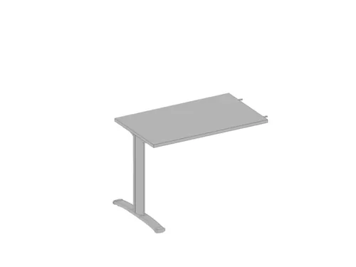 aanbouwtafel,i.h.v.,v. C-voet,HxBxD 730x1000x600mm,blad grijs