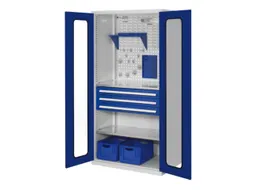 Materiaalkast Vensterdeuren Staal Hxbxd 1950x1000x600mm 3laden Ral5010
