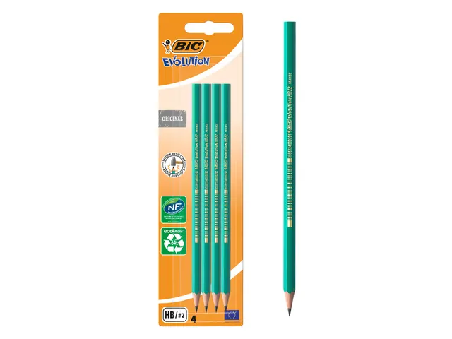 Potlood Bic Evolution ecolutions original zeshoekig HB 4 stuks