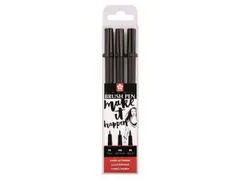 OUTLET brushpen Pigma Brush, etui van 3 stuks, zwart