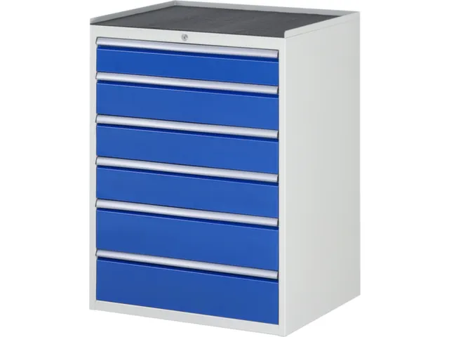 ladekast 1035x770x650mm 6laden cilinderslot RAL7035 RAL5010 metaal