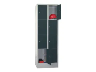 lockerkast,HxBxD 1850x600x500mm,2x4vakken,RAL7035,front RAL7016 - 3