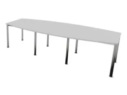 vergadertafel,HxBxD 740x2800x1200mm,vatvormig,MP-lichtgrijs