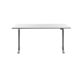 Elektrisch ihv bureau,HxBxD 700-1200x1600x800mm,blad wit,T-voet grijs - 1