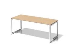 bureau,HxBxD 740x2000x800mm,blad esdoorn,sledeframe verkeerswit