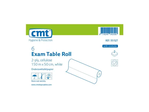 CMT Onderzoektafelpapier Cel 2-laags 150m/50cm Wit 6 Rol