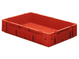 Euronorm Stapelkrat 175x600x400mm 31l Wanden/Bodem Gesloten Rood