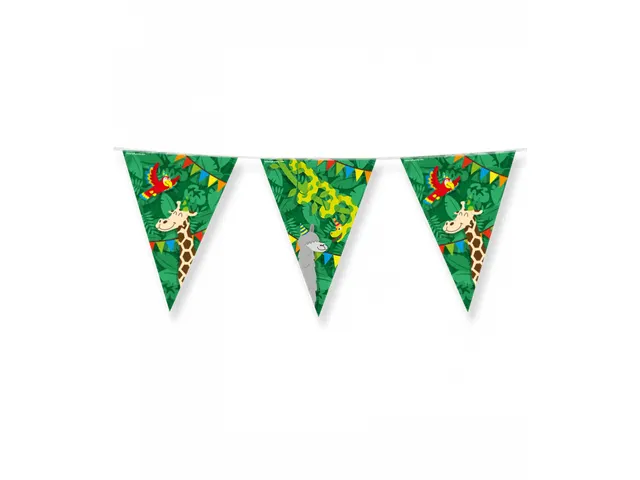Vlaggenlijn 10 meter Party Flags foil Jungle cartoon