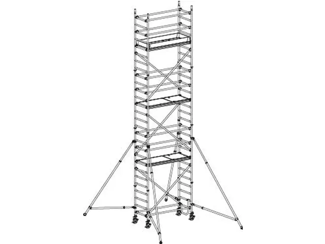 échafaudage roulant,portée H 8,25m,échafaudage H 7,49m