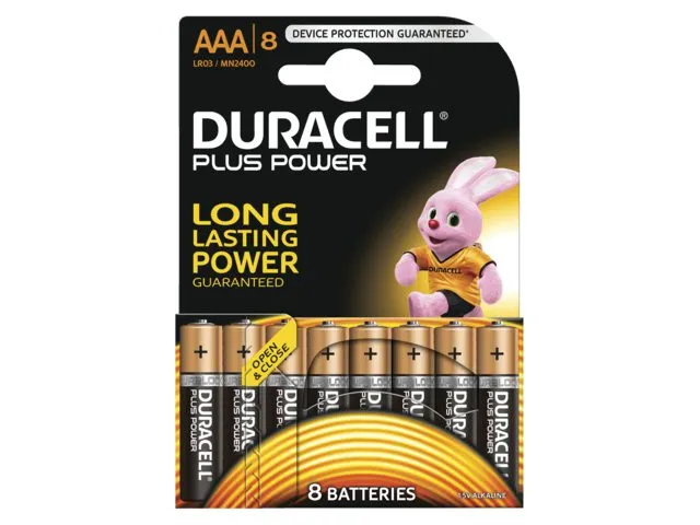 Batterij Duracell AAA Plus Power 50% Alkaline 8 Stuks