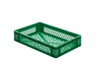 Euronorm-stapelbak 22l 120x600x400mm Wanden/bodem Opengewerkt Groen - 1