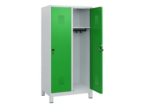 schoollocker,HxBxD 1630x800x500mm,2vak,vak B 400mm,draaigrendel,voeten