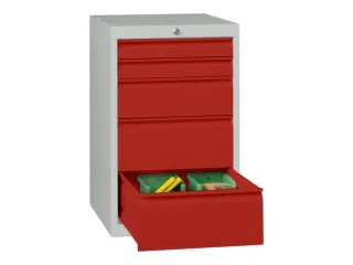 ladekast,HxBxD 800x500x600mm,5lade(n),cil.-slot,RAL7035,front RAL3000 - 2