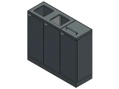 Bica 887 Afvalscheidingsunit 3x45 Liter Zwart