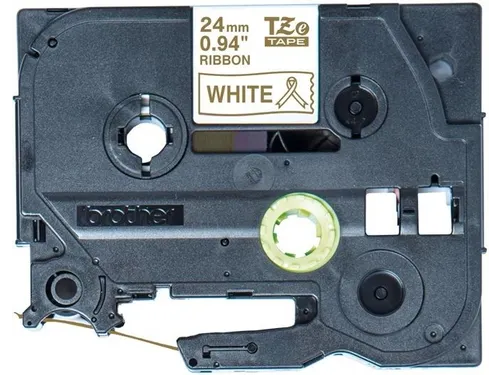 Labeltape Brother P-touch TZe-R254 24mm goud op wit