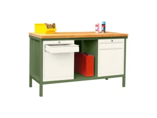 Werkbank 900x1500x700mm 4laden Frame/behuizing Ral6011 Front Ral9010 - 2