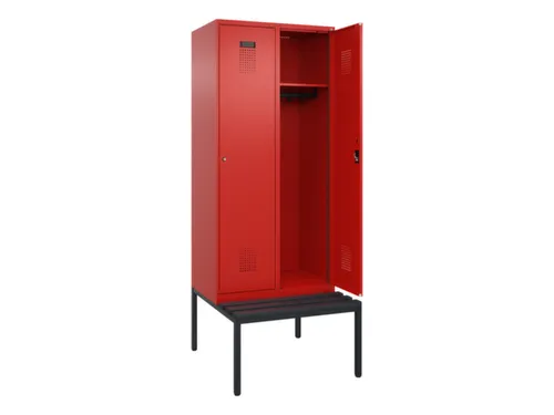 locker met bank,HxBxD 2120x800x815mm,2vak,vak B 400mm,cilinderslot