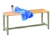 banc-patère,LxP 1000x370mm,barrettes en bois hêtre,piètement RAL601