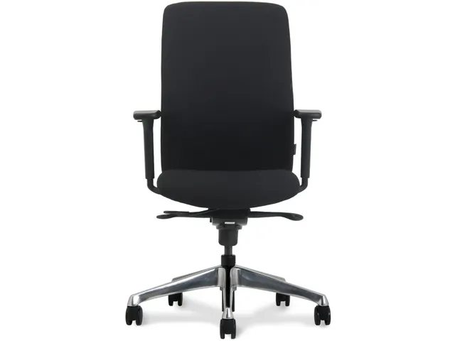 Bureaustoel Ergo Zwart NEN-EN 1335 Alu Voetkruis Arbo Goedgekeurd