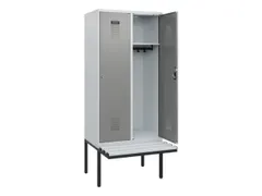 locker met bank,HxBxD 1950x800x815mm,2vak,vak B 400mm,cilinderslot
