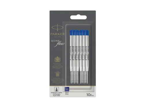 Balpenvulling Parker Quinkflow medium blauw blister à 10 stuks