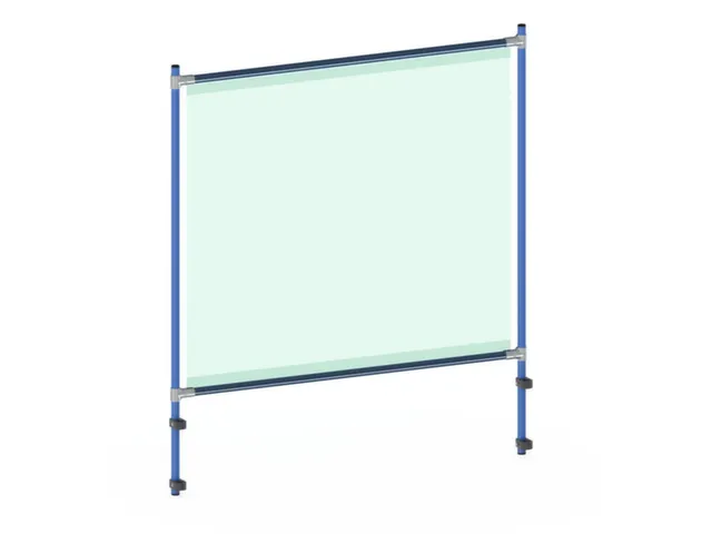 anti-speekselscherm,pvc-folie,glashelder,frame staal RAL5007