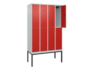 dubbeldekse locker,HxBxD 2120x1200x500mm,4x2vak.,vak B 300mm,cil.-slot - 2
