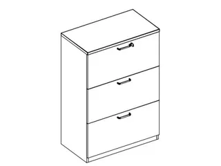Hangmappenkast Hxbxd 1070x800x445mm 3 Laden Cc-Zwart - 2