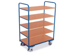 Etagewagen 250kg Laadvlak 850x500mm H 1530mm 5 Etages Hout Ral5010
