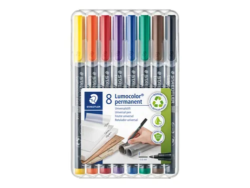 Viltstift Staedtler OHP Lumocolor 318 Fijn 0.6mm Assorti 8 stuks