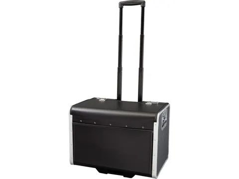 Trolley pilotenkoffer Alassio PARMA zwart imitatieleer.