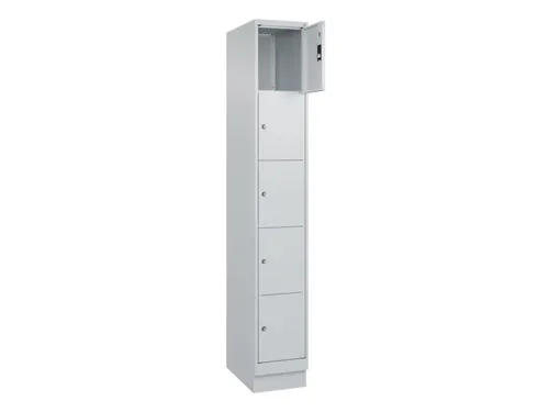 lockerkast,HxBxD 1950x300x500mm,1x5vakken,vak B 300mm,cil.-slot,sokkel