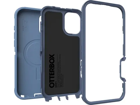 Defender Mag iPhone 16 Plus Hoesje Baby blue jeans