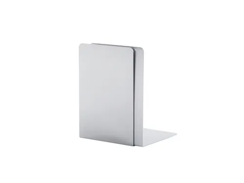 Boekensteun MAUL aluminium 12x12x17.5cm set 2 zilver